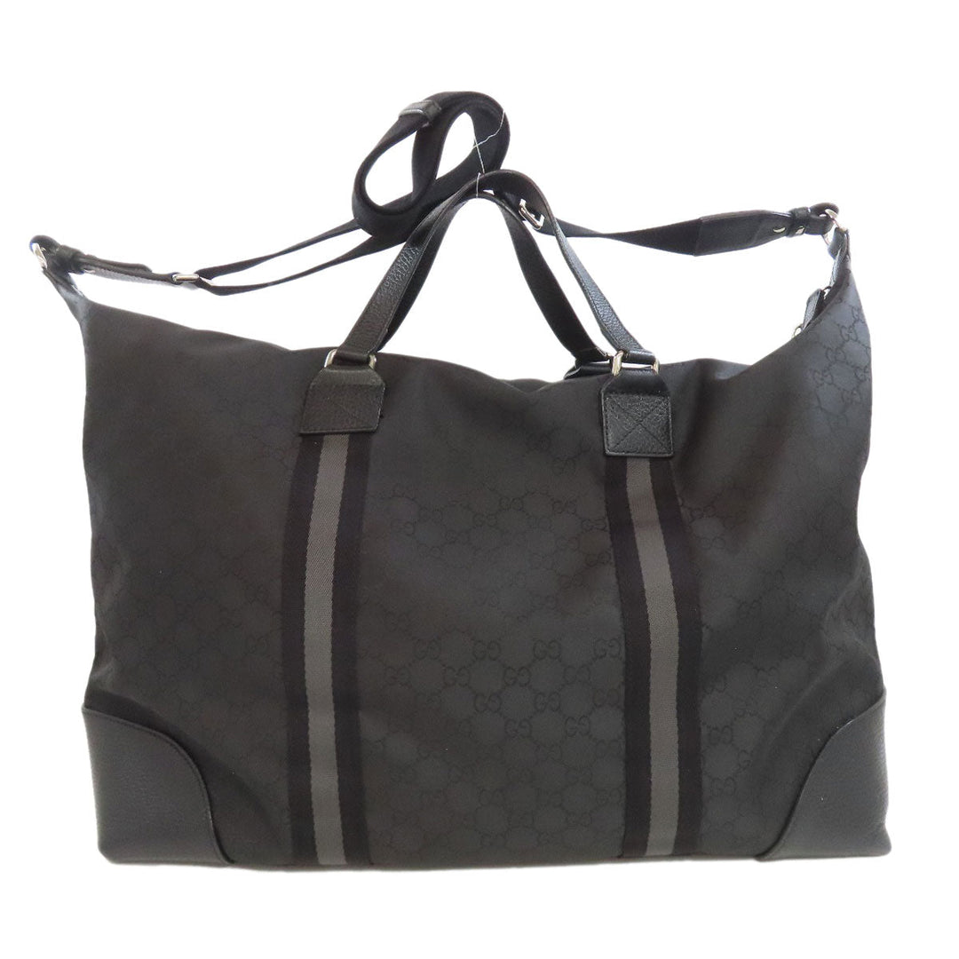 GUCCI Boston Duffel bag 449180 Nylon black GG outlet Women Used Authentic