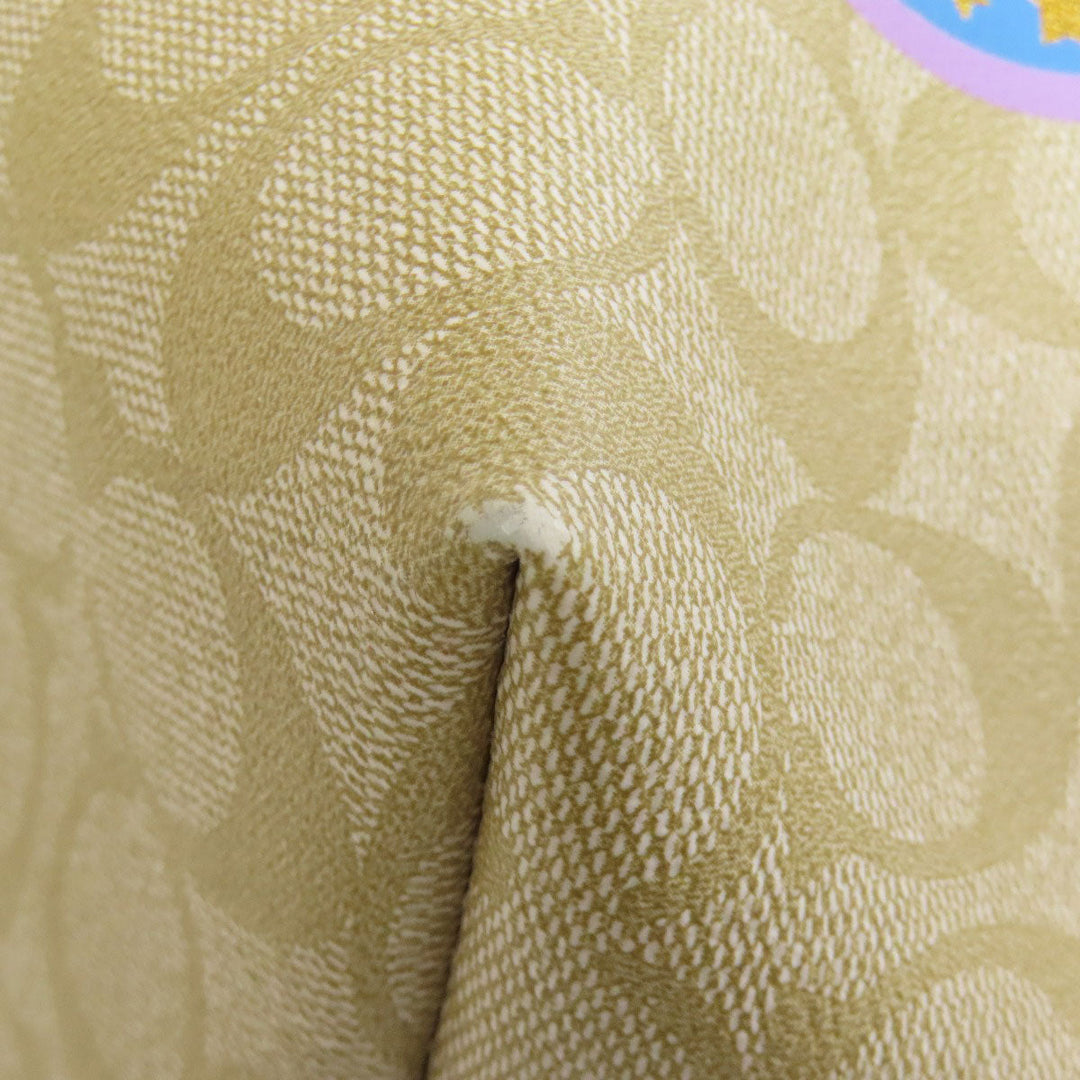 COACH Tote Bag F29358 PVC beige Mickey collaboration Disney Women Used Authentic