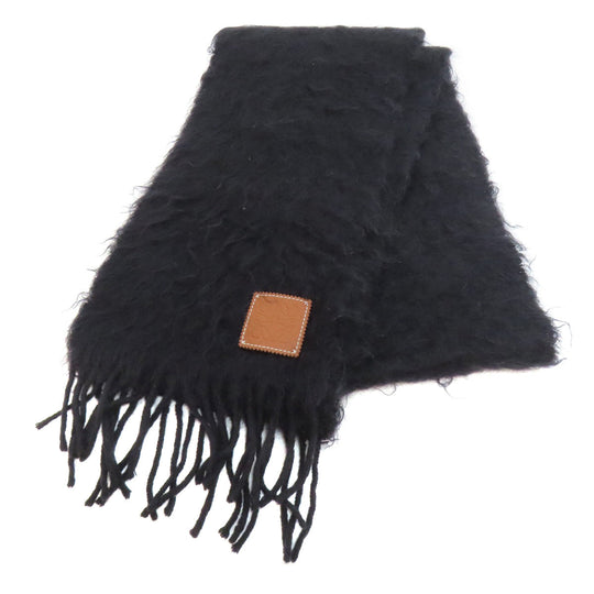 LOEWE Scarf Mohair, Wool black anagram Women Used Authentic