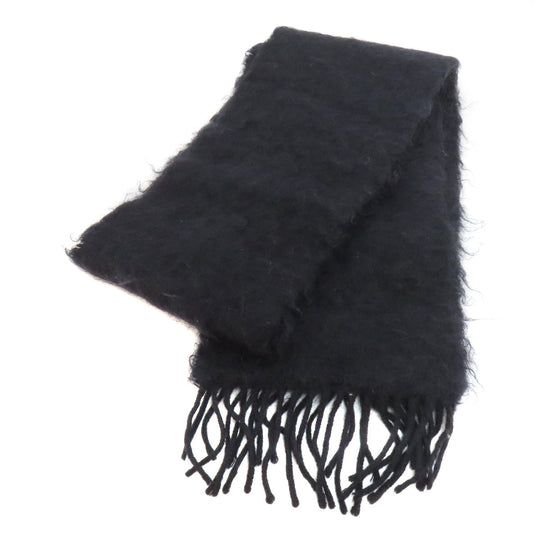 LOEWE Scarf Mohair, Wool black anagram Women Used Authentic