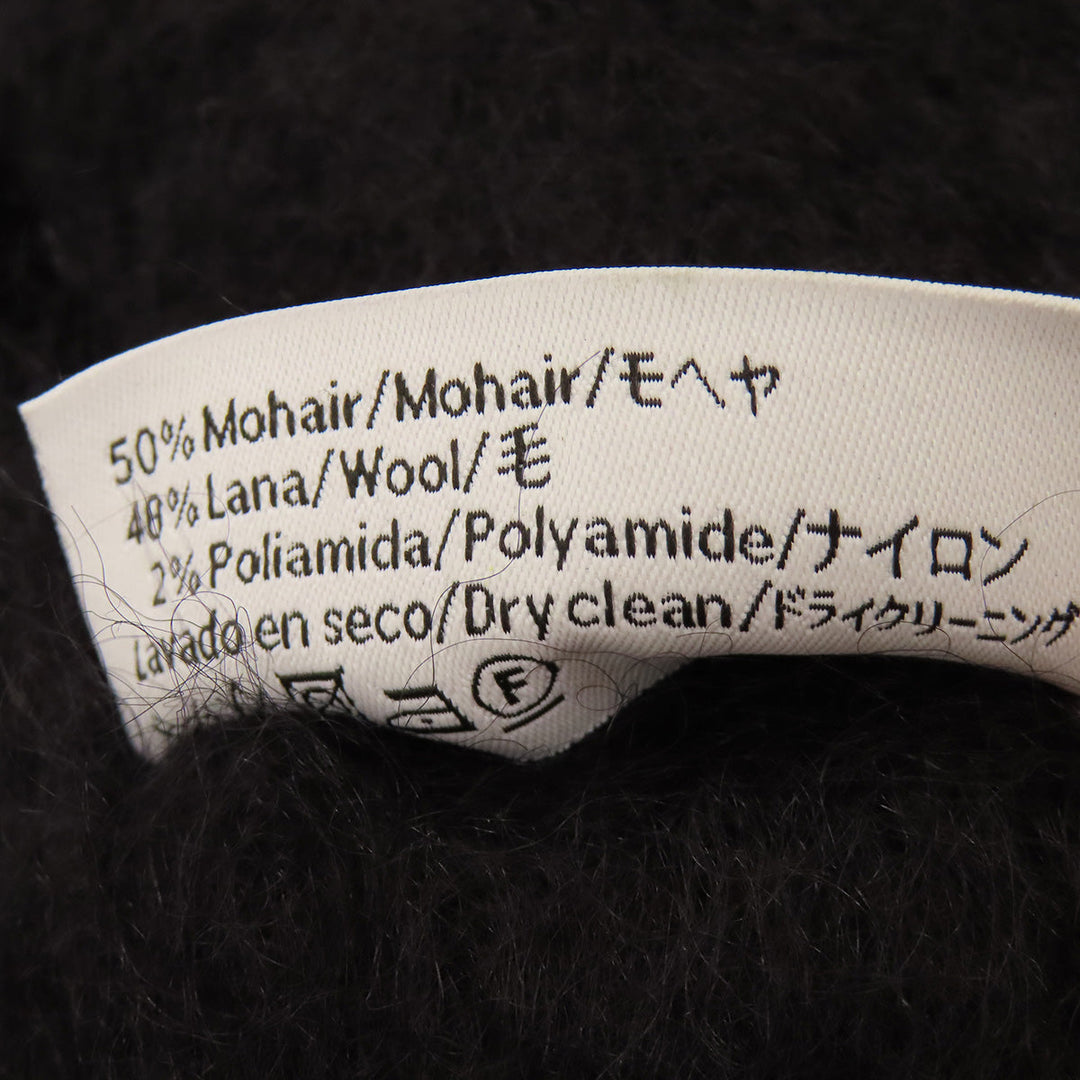 LOEWE Scarf Mohair, Wool black anagram Women Used Authentic