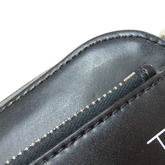 Valentino Garavani Shoulder Bag leather black logo Women Used Authentic