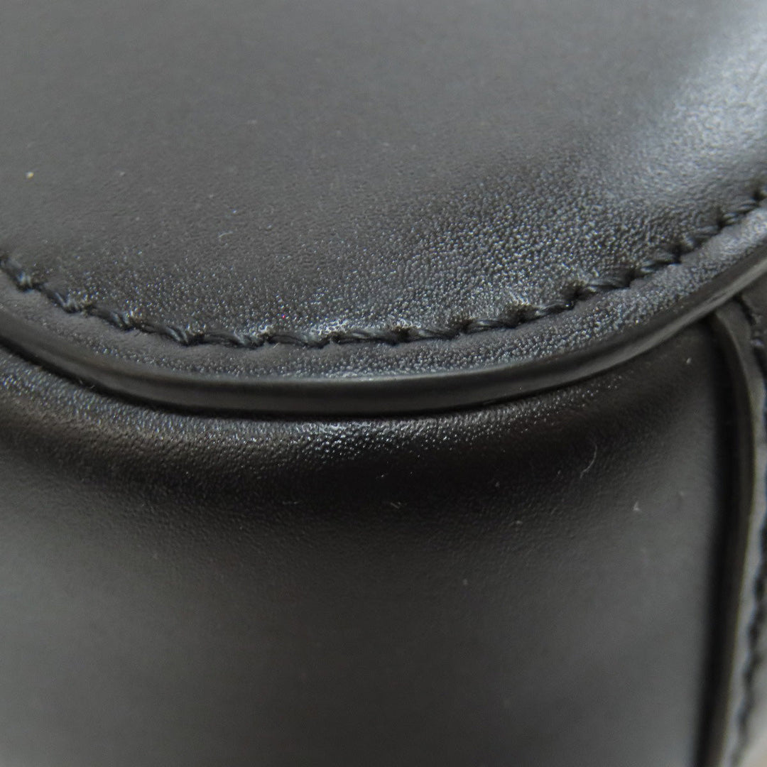 Valentino Garavani Shoulder Bag leather black logo Women Used Authentic
