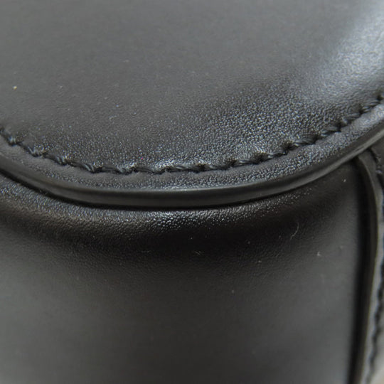 Valentino Garavani Shoulder Bag leather black logo Women Used Authentic