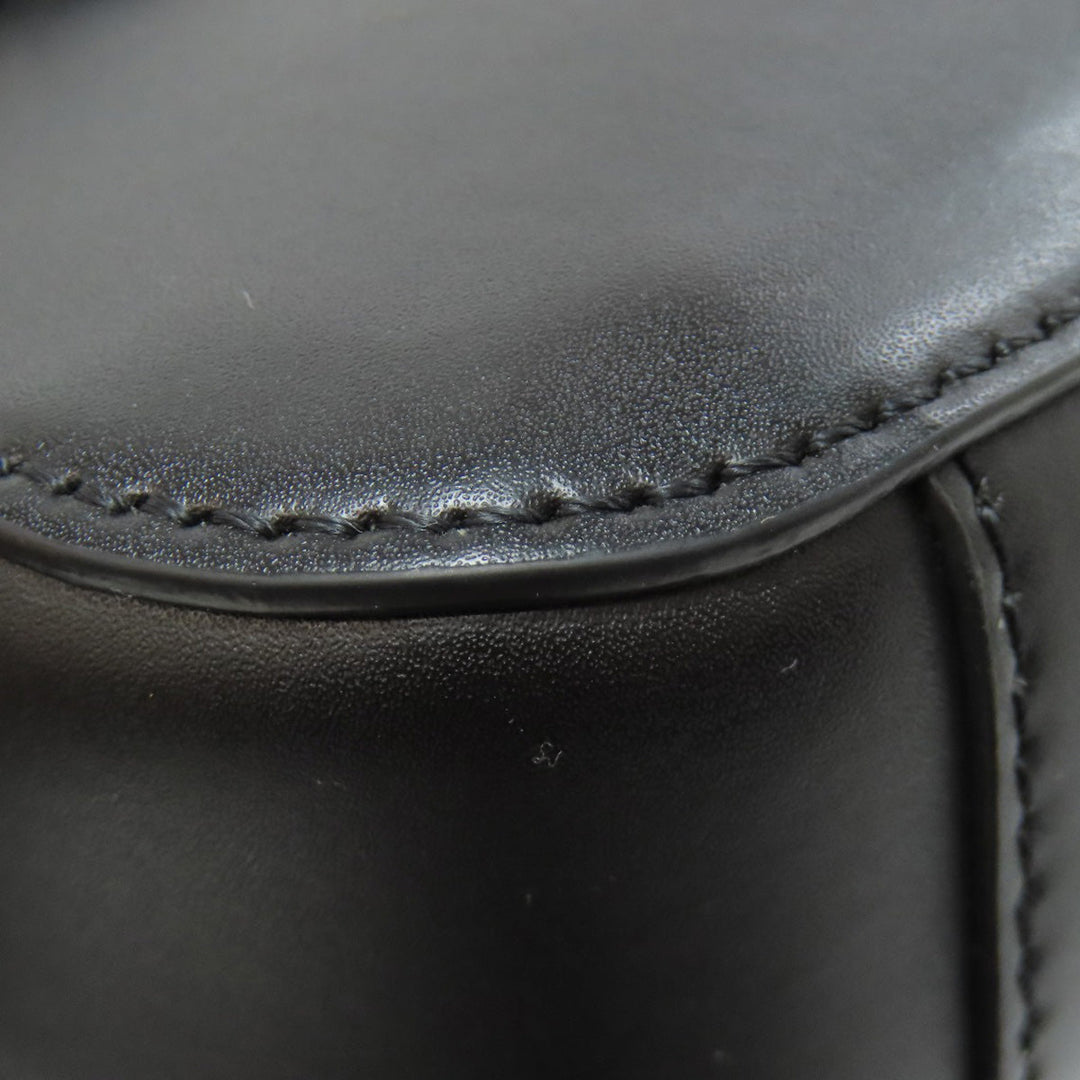 Valentino Garavani Shoulder Bag leather black logo Women Used Authentic
