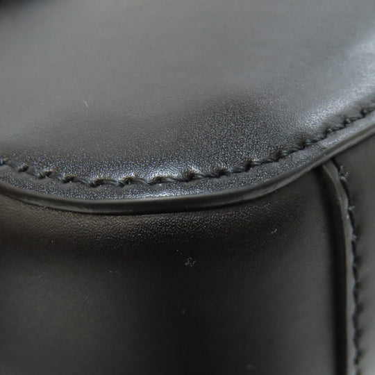 Valentino Garavani Shoulder Bag leather black logo Women Used Authentic