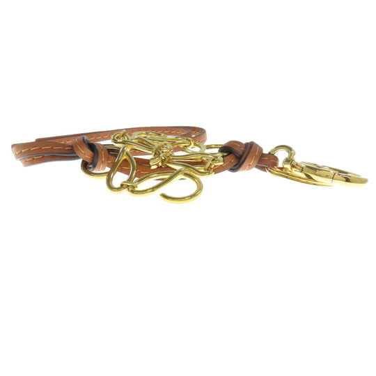 LOEWE key ring Metal, Leather gold Anagram charm Women Used Authentic