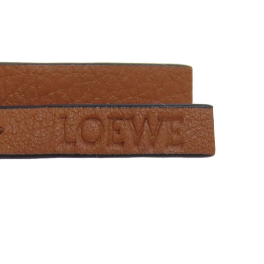 LOEWE key ring Metal, Leather gold Anagram charm Women Used Authentic