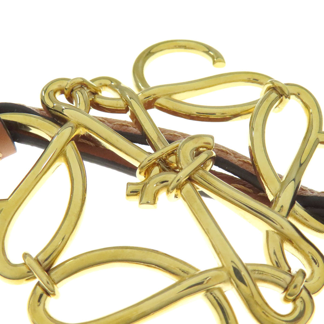 LOEWE key ring Metal, Leather gold Anagram charm Women Used Authentic