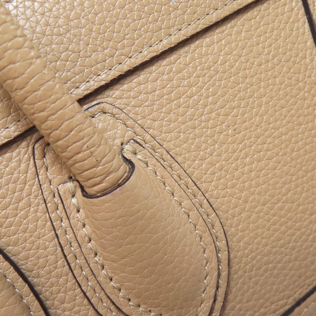 CELINE Handbag Calfskin beige Luggage nano 2 WAY Women Used Authentic