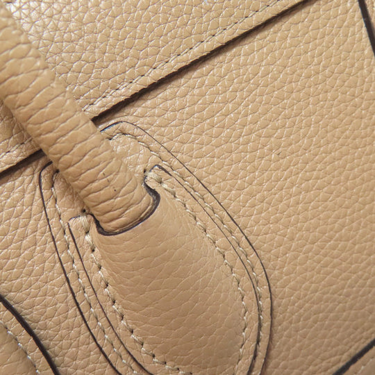 CELINE Handbag Calfskin beige Luggage nano 2 WAY Women Used Authentic