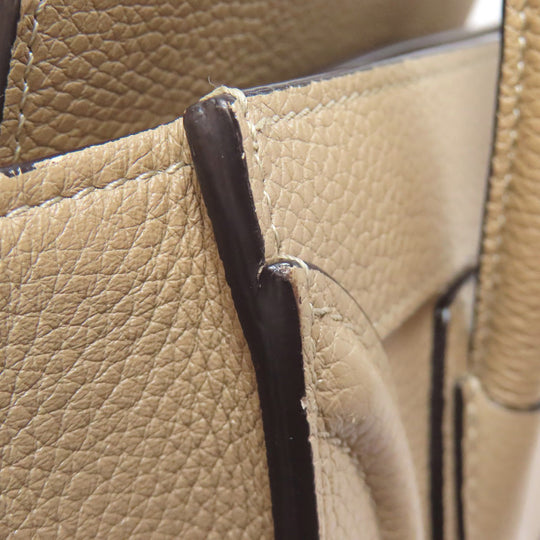 CELINE Handbag Calfskin beige Luggage nano 2 WAY Women Used Authentic
