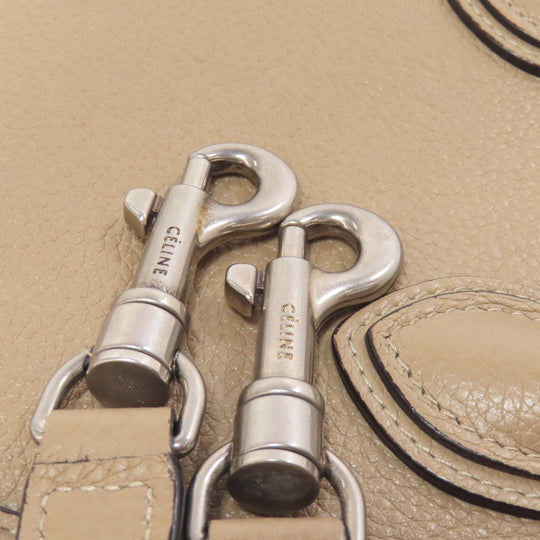 CELINE Handbag Calfskin beige Luggage nano 2 WAY Women Used Authentic