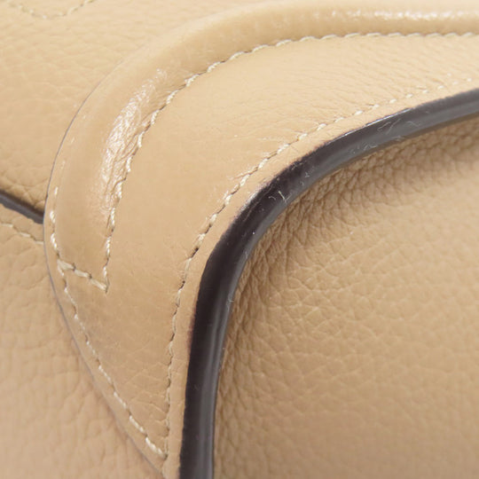CELINE Handbag Calfskin beige Luggage nano 2 WAY Women Used Authentic
