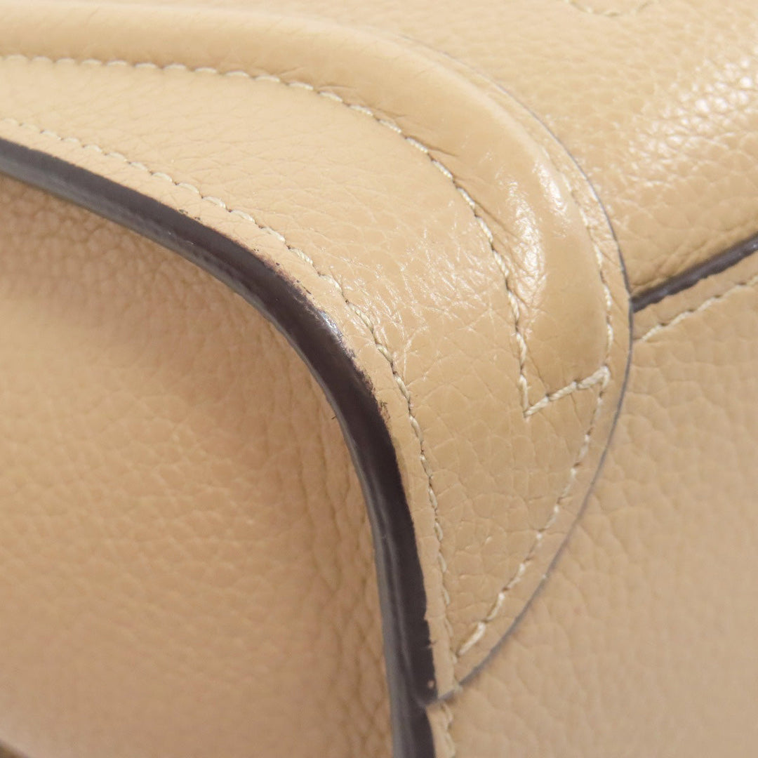 CELINE Handbag Calfskin beige Luggage nano 2 WAY Women Used Authentic
