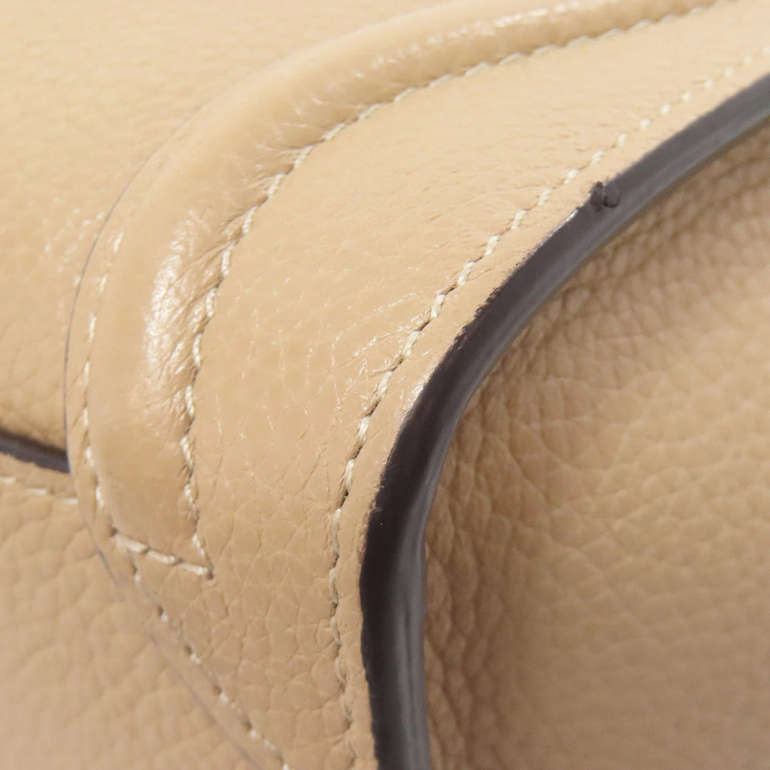 CELINE Handbag Calfskin beige Luggage nano 2 WAY Women Used Authentic
