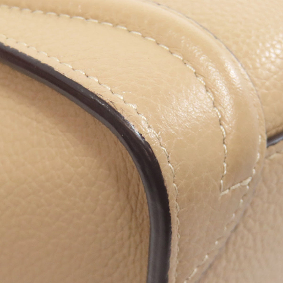 CELINE Handbag Calfskin beige Luggage nano 2 WAY Women Used Authentic