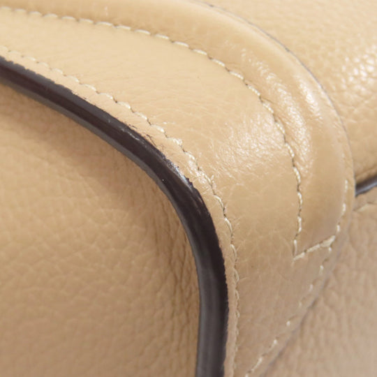 CELINE Handbag Calfskin beige Luggage nano 2 WAY Women Used Authentic