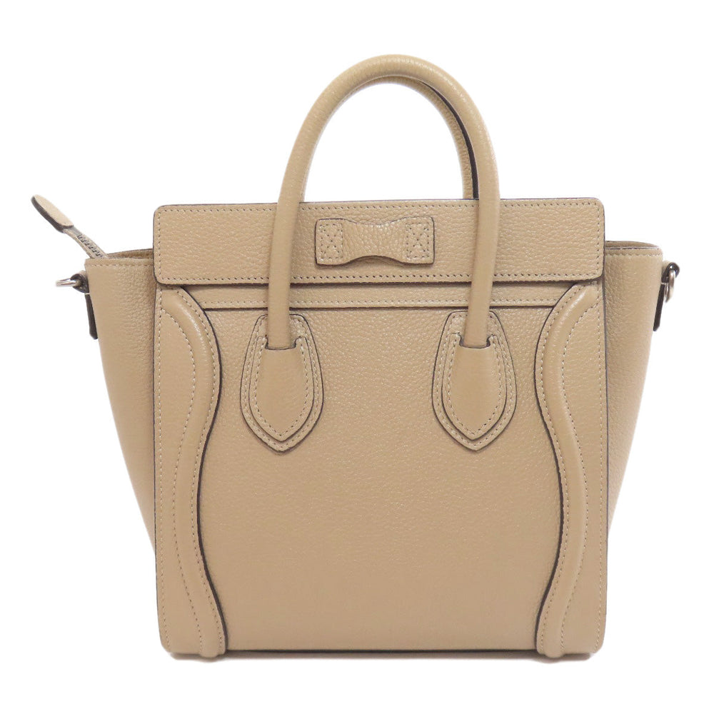 CELINE Handbag Calfskin beige Luggage nano 2 WAY Women Used Authentic