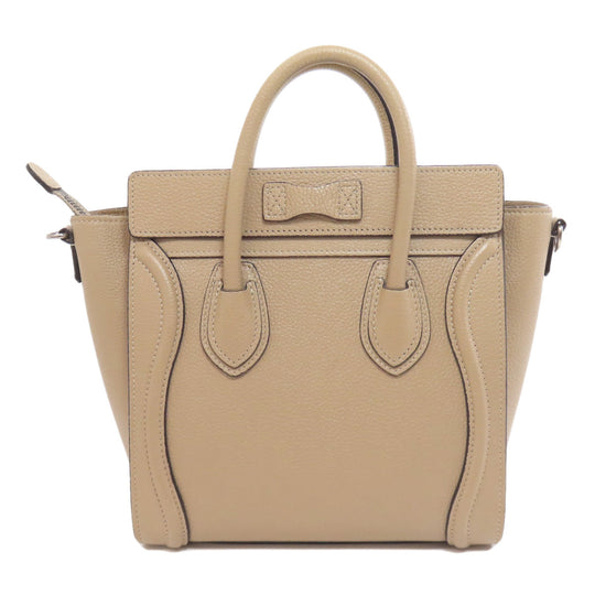 CELINE Handbag Calfskin beige Luggage nano 2 WAY Women Used Authentic