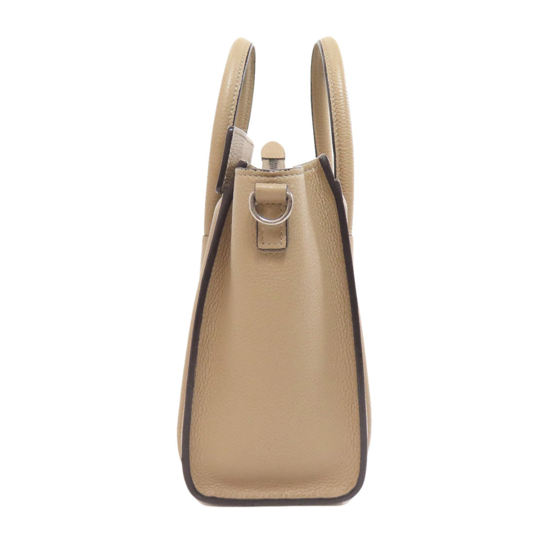 CELINE Handbag Calfskin beige Luggage nano 2 WAY Women Used Authentic