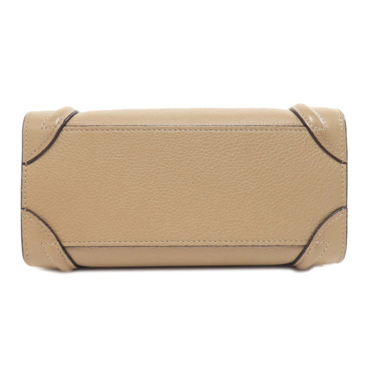 CELINE Handbag Calfskin beige Luggage nano 2 WAY Women Used Authentic