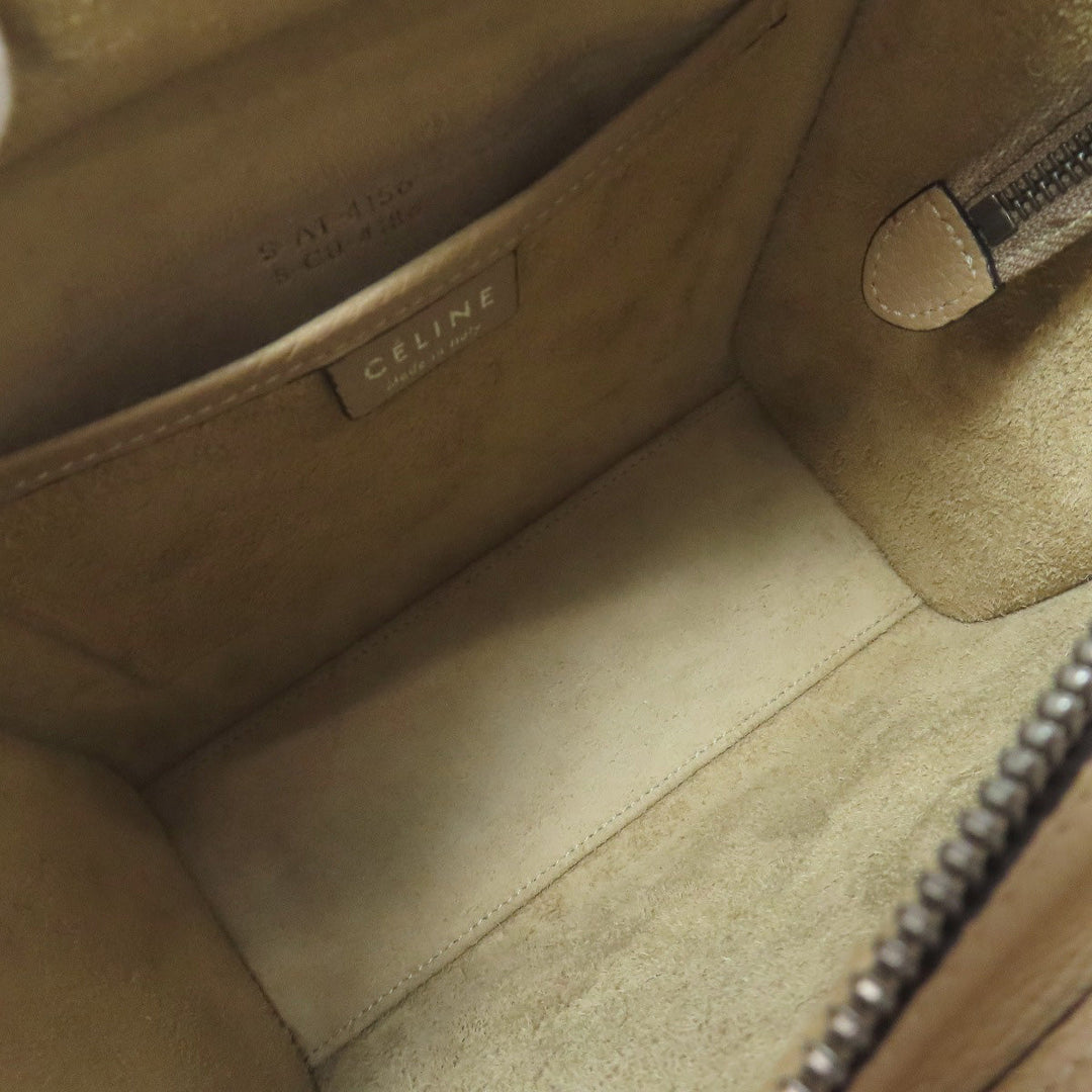 CELINE Handbag Calfskin beige Luggage nano 2 WAY Women Used Authentic