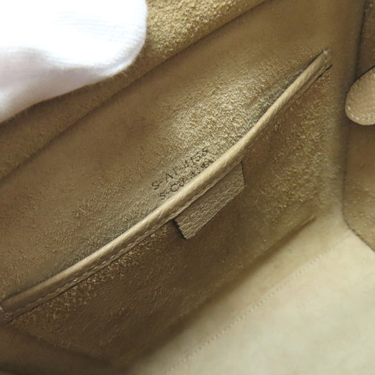 CELINE Handbag Calfskin beige Luggage nano 2 WAY Women Used Authentic