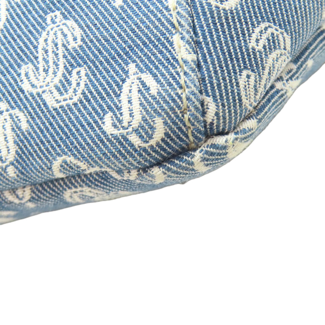 JIMMY CHOO Sling bag canvas blue Logo motif Women Used Authentic