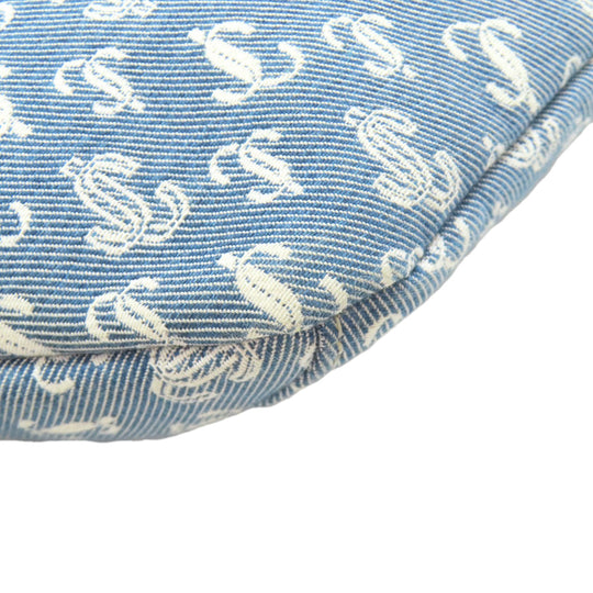 JIMMY CHOO Sling bag canvas blue Logo motif Women Used Authentic