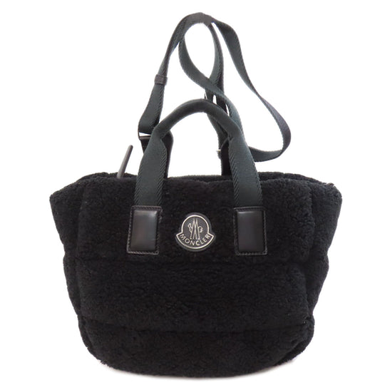 MONCLER Handbag Bore black 2WAY Women Used Authentic