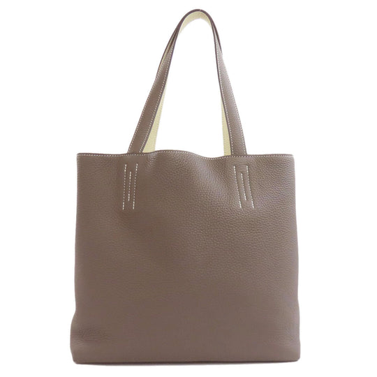 HERMES Tote Bag Taurillon Clemence gray Doble Sense 28 Women Used Authentic