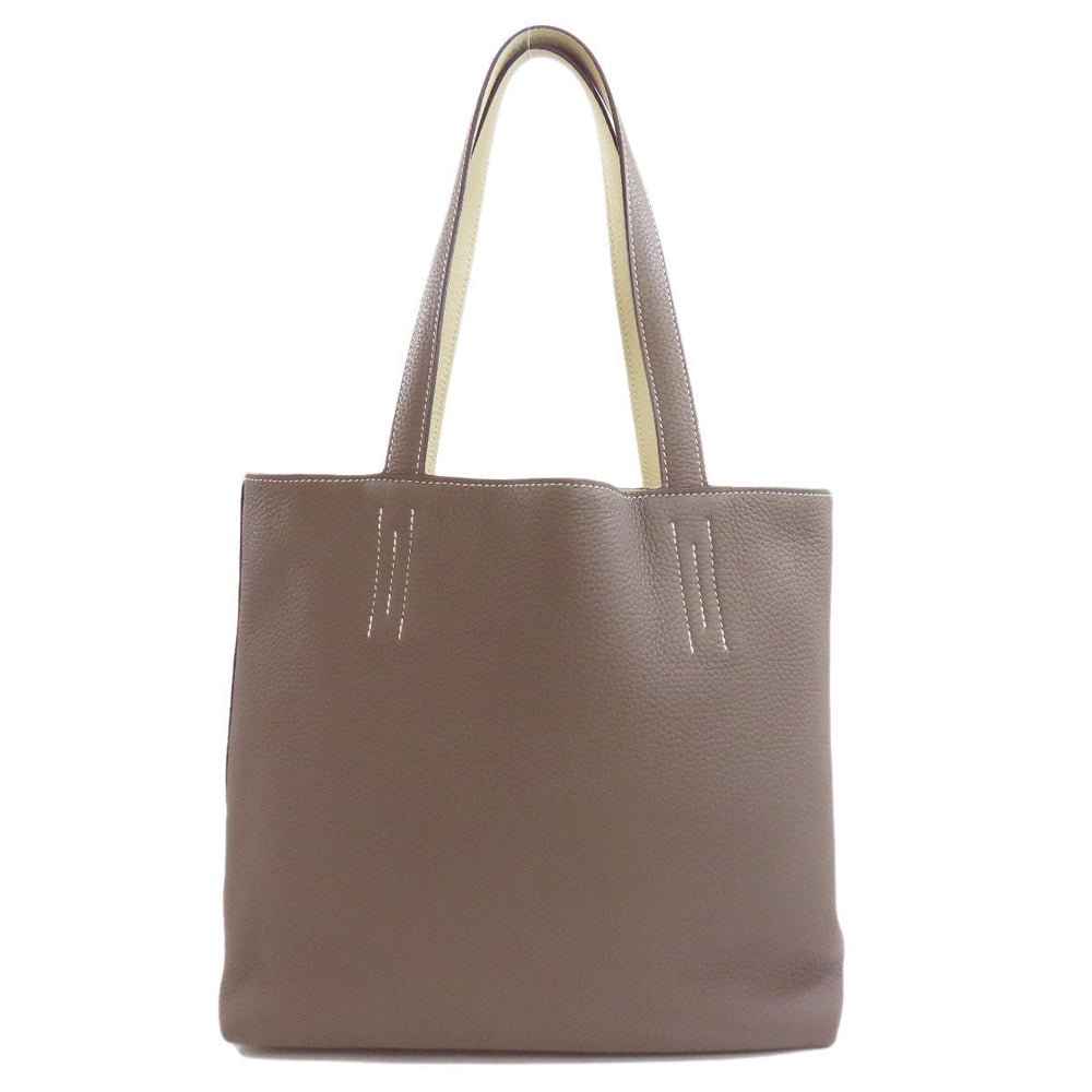 HERMES Tote Bag Taurillon Clemence gray Doble Sense 28 Women Used Authentic