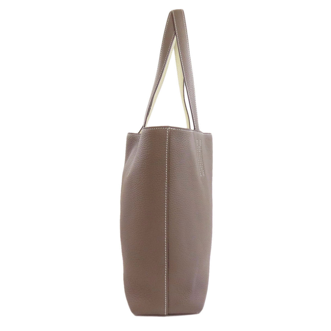 HERMES Tote Bag Taurillon Clemence gray Doble Sense 28 Women Used Authentic