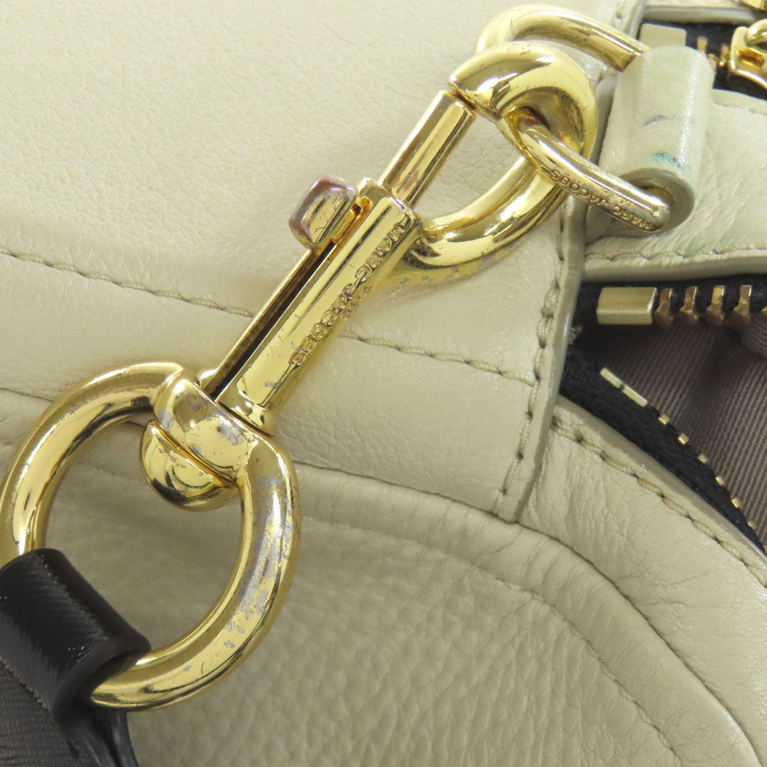 MARC JACOBS Shoulder Bag leather white Double J Women Used Authentic