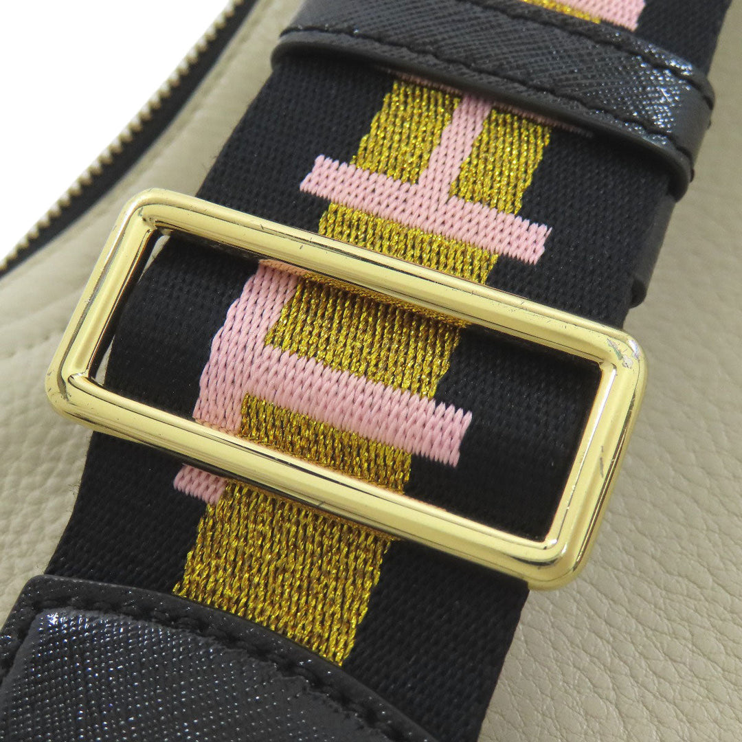 MARC JACOBS Shoulder Bag leather white Double J Women Used Authentic