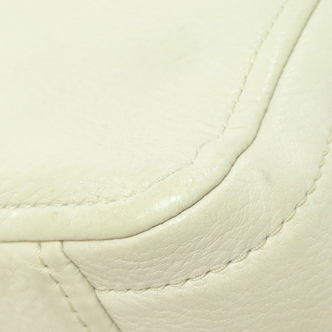 MARC JACOBS Shoulder Bag leather white Double J Women Used Authentic