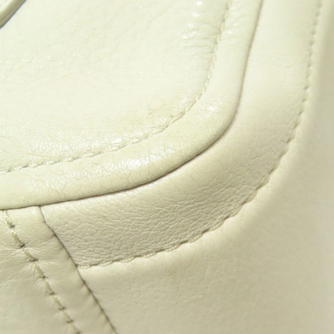 MARC JACOBS Shoulder Bag leather white Double J Women Used Authentic