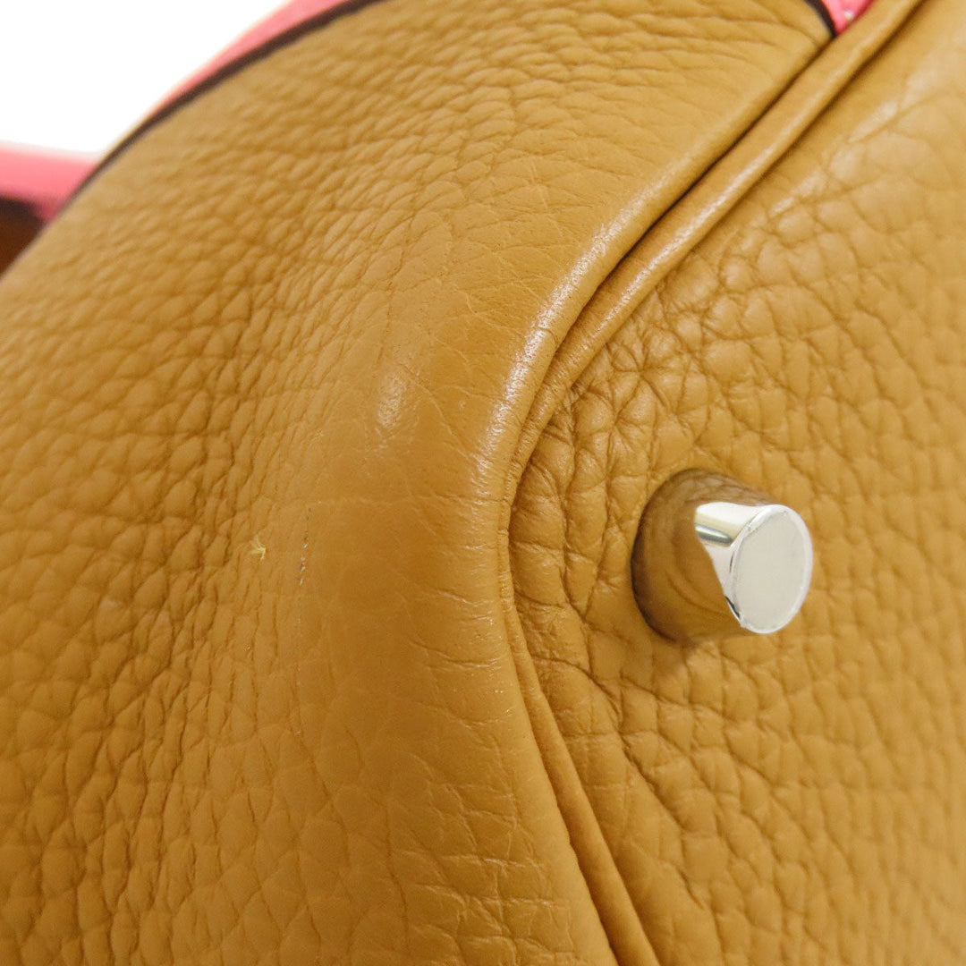 HERMES Handbag Taurillon Clemence Brown Picotin Lock Kazak PM SilverMetal Women Used Authentic