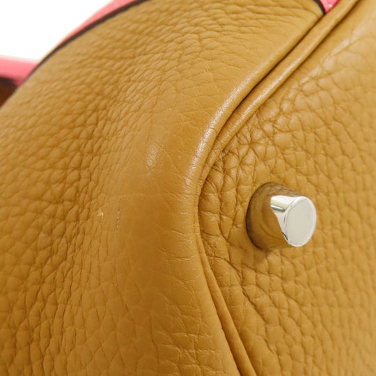 HERMES Handbag Taurillon Clemence Brown Picotin Lock Kazak PM SilverMetal Women Used Authentic