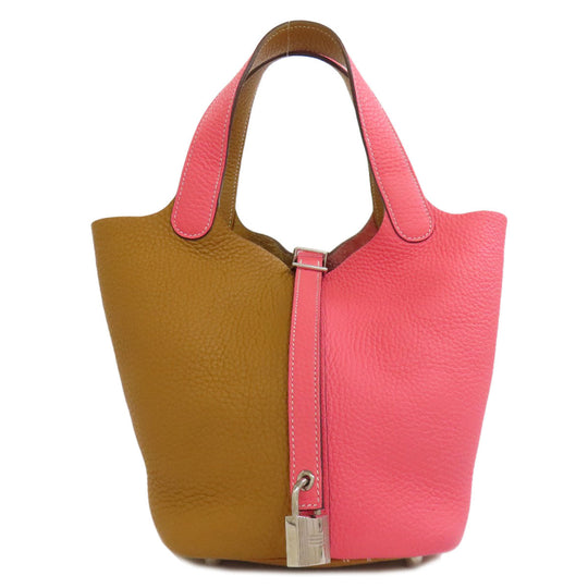 HERMES Handbag Taurillon Clemence Brown Picotin Lock Kazak PM SilverMetal Women Used Authentic