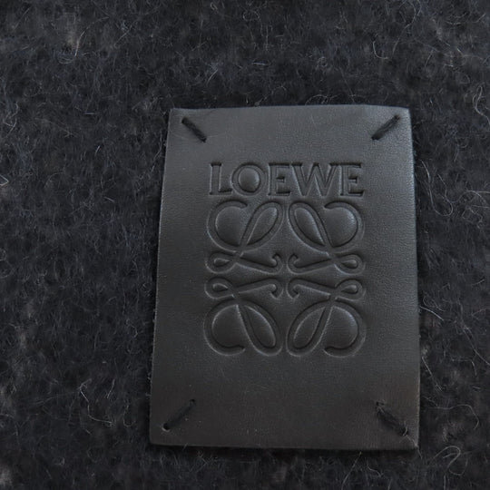 LOEWE Scarf Mohair, Wool black anagram Women Used Authentic