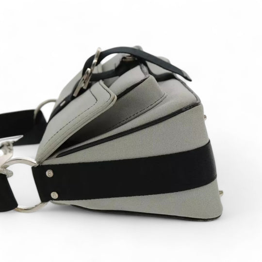 Christian Dior Hardcore Shoulder Bag Canvas Silver Womens Handbag