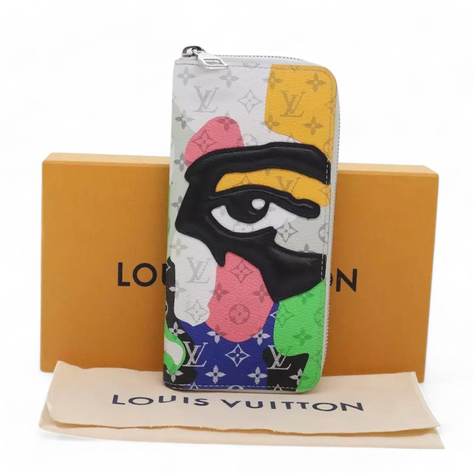 Louis Vuitton Monogram Portrait Zippy Vertical Wallet White Unisex Long Wallet