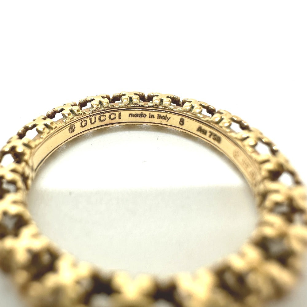 GUCCI Ring 18K Pink Gold gold 1P diamond Women 8 Used Authentic