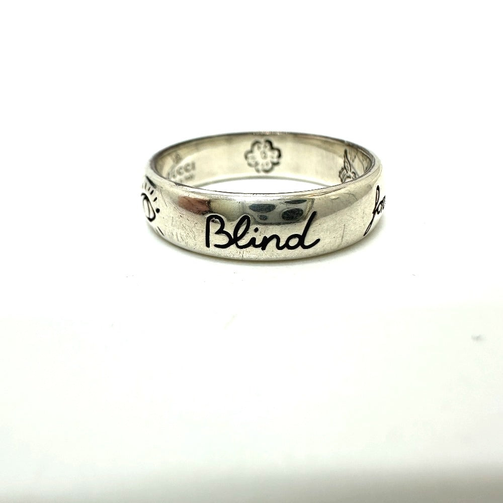 GUCCI Ring 455247 SV925 Silver Blind for love Women 16 Used Authentic