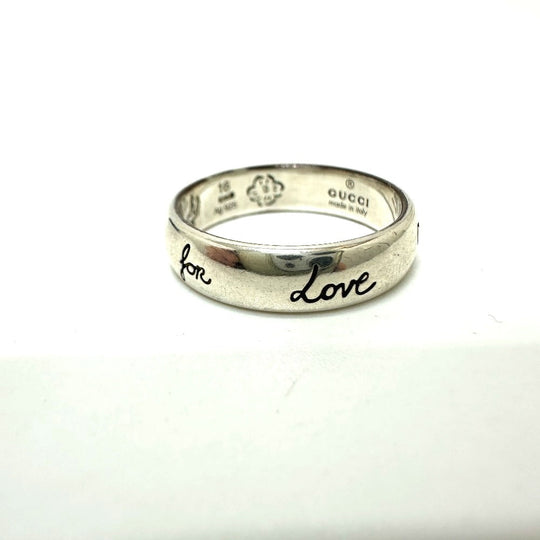 GUCCI Ring 455247 SV925 Silver Blind for love Women 16 Used Authentic