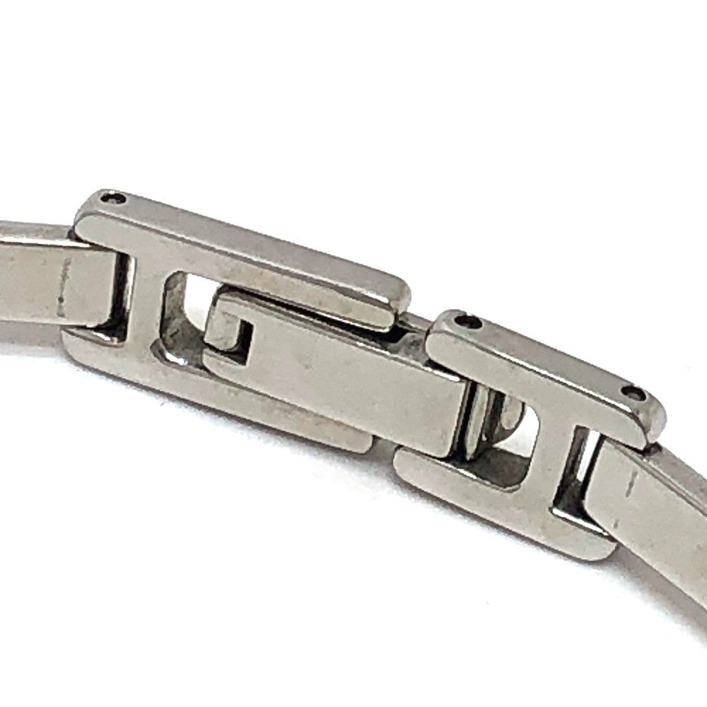 GUCCI Watches Quartz Stainless Steel Silver 1900L Bungle Square black dial Women Used Authentic
