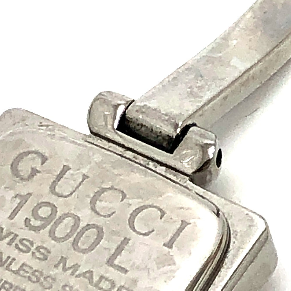 GUCCI Watches Quartz Stainless Steel Silver 1900L Bungle Square black dial Women Used Authentic