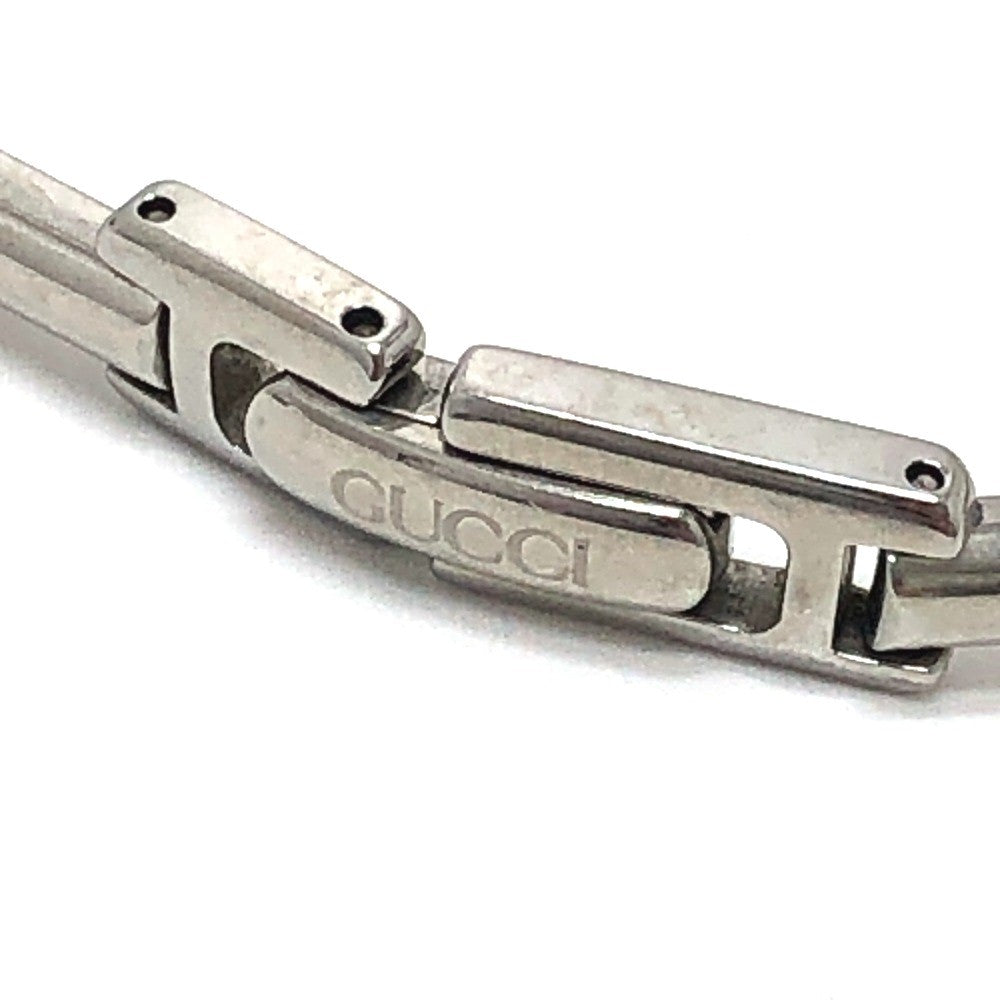 GUCCI Watches Quartz Stainless Steel Silver 1900L Bungle Square black dial Women Used Authentic